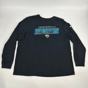 Jacksonville Jaguars Long Sleeve Shirt Men's XXL Black The Nike Tee NFL Football